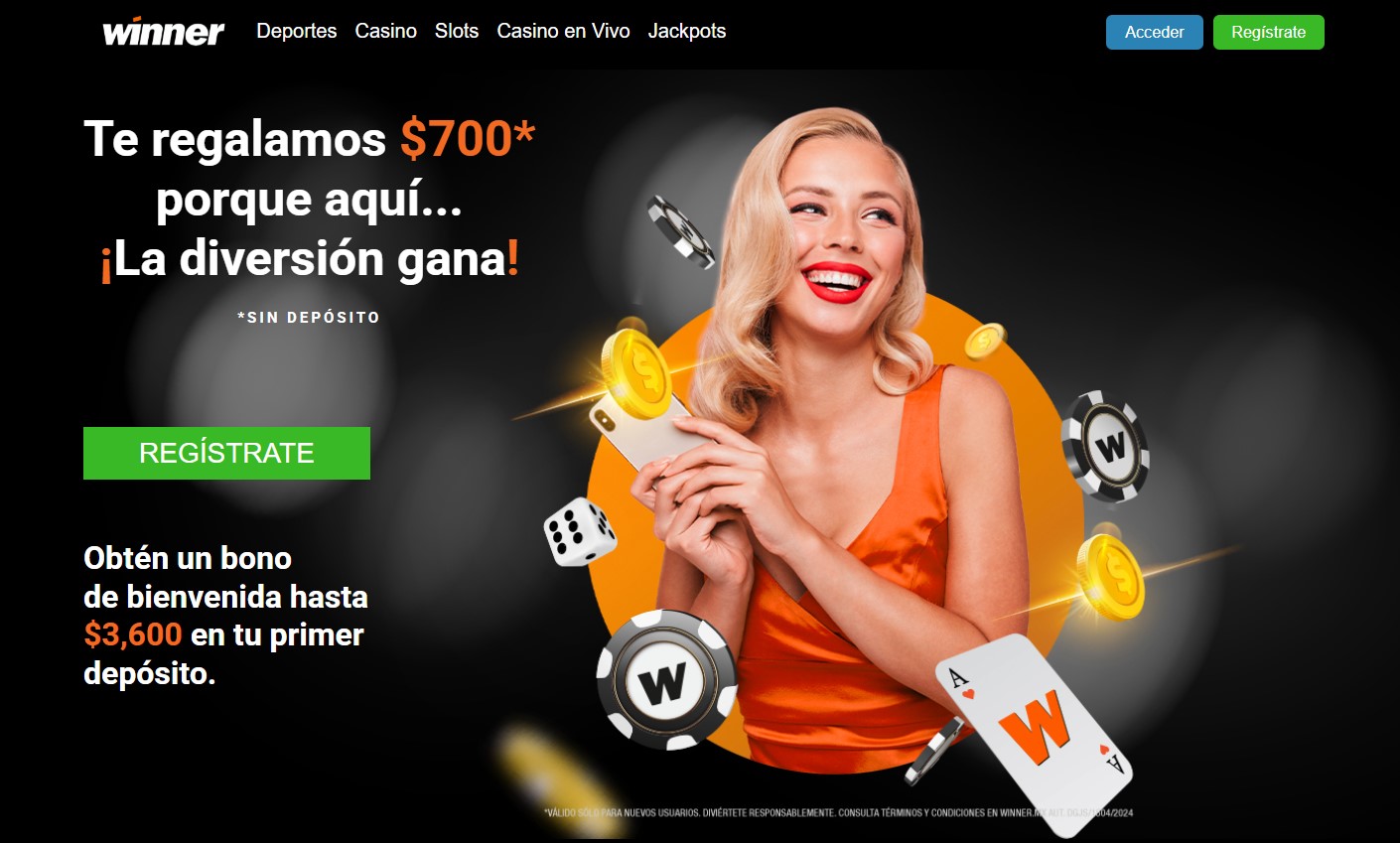 Captura de pantalla de un casino en línea para México